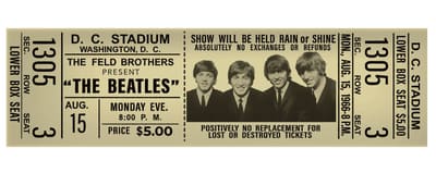 Beatles Tickets — framed print