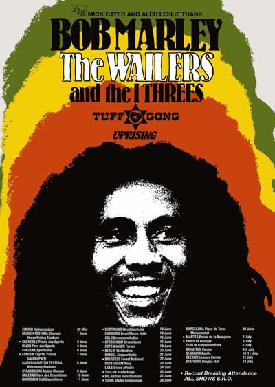 Bob Marley — Lyceum Theatre 1975 — framed print