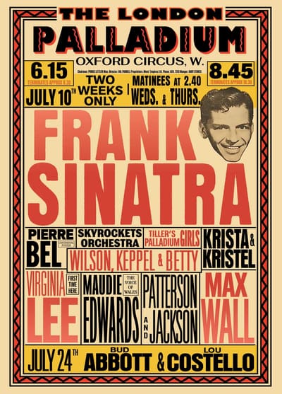 Frank Sinatra — London Palladium — framed print